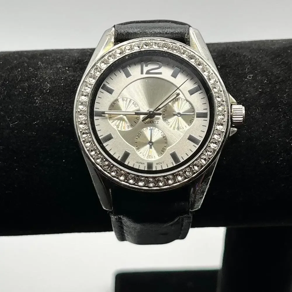 Silver black mens watch